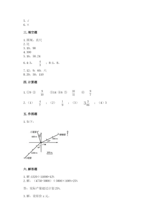 小学六年级数学上册期末考试卷及答案（考点梳理）.docx