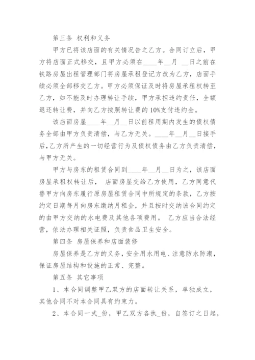 店铺门面转让合同实用版_1.docx