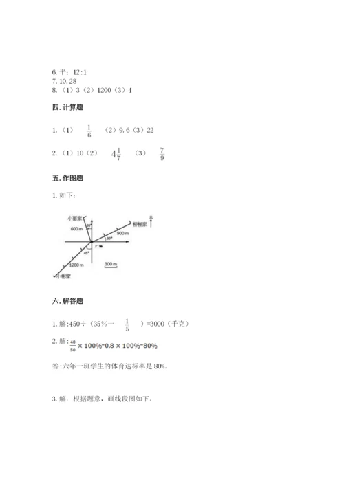 人教版六年级上册数学期末测试卷及参考答案一套.docx