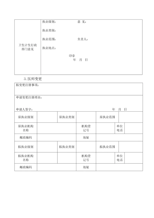 医师执业、变更执业、多机构备案申请审核表.docx