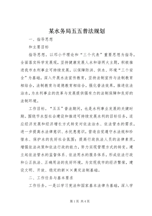 某水务局五五普法规划 (3).docx