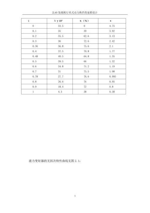 ZL40装载机行星式动力换挡变速箱设计--毕业论文.docx