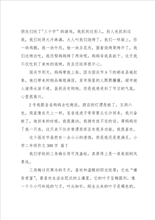 关于小学二年级作文300字合集八篇