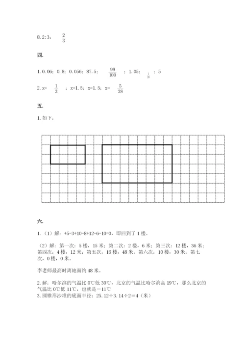 青岛版六年级数学下学期期末测试题（精选题）.docx