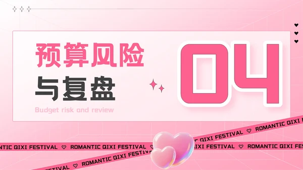 粉色创意风七夕“价”给爱：七夕电商促销活动方案PPT模板