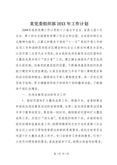 某党委组织部20XX年工作计划.docx