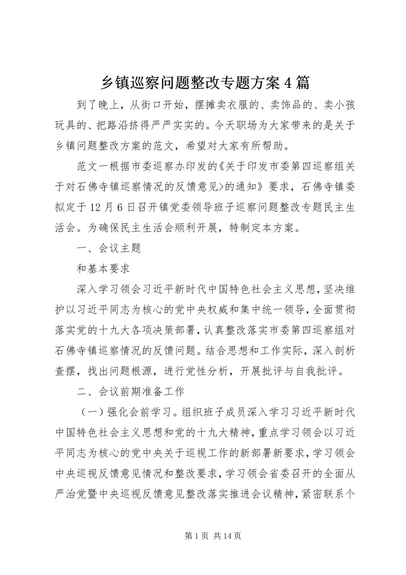 乡镇巡察问题整改专题方案4篇.docx