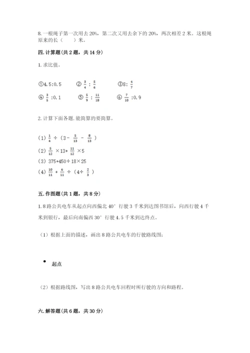 六年级数学上册期末考试卷精品【历年真题】.docx