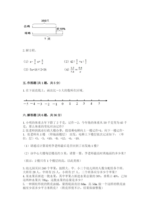 海林市六年级下册数学期末测试卷精品带答案.docx