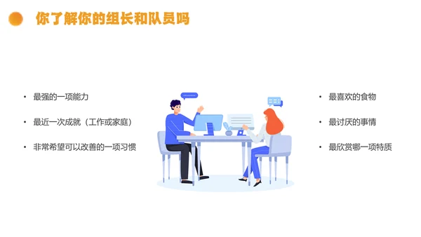 橙色简约线条形状结合拼图团队执行力与团队建设培训PPT模板