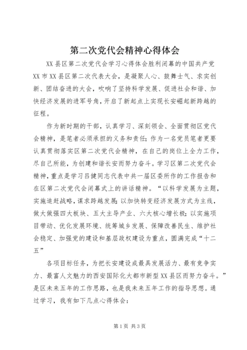 第二次党代会精神心得体会 (4).docx
