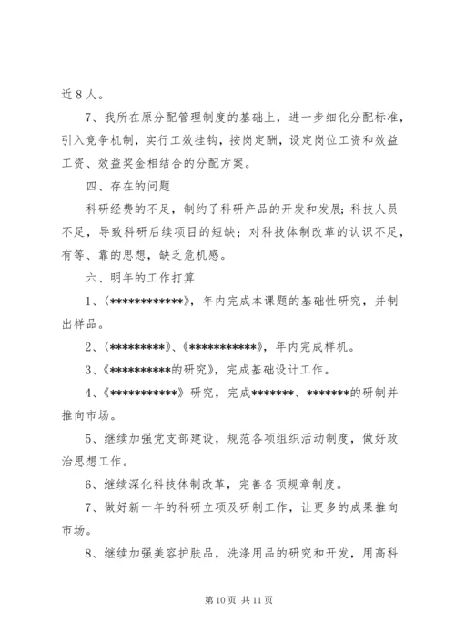 研究所工作总结暨工作计划.docx