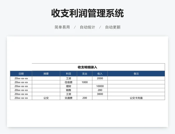 收支利润管理系统