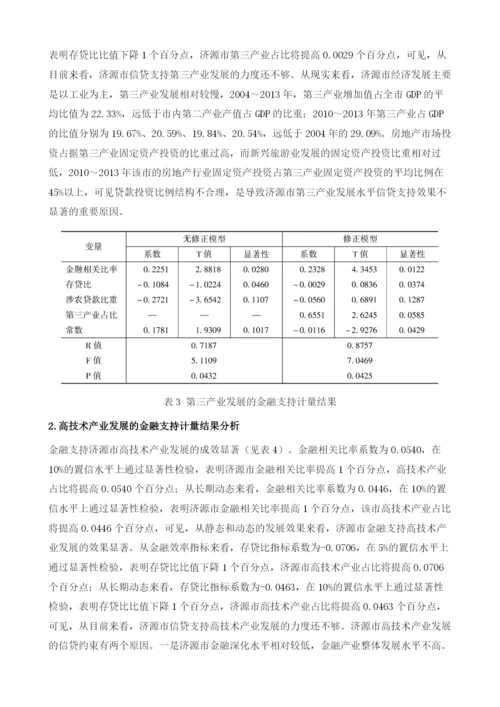 济源市经济转型发展的金融支持研究(2004-2013).docx