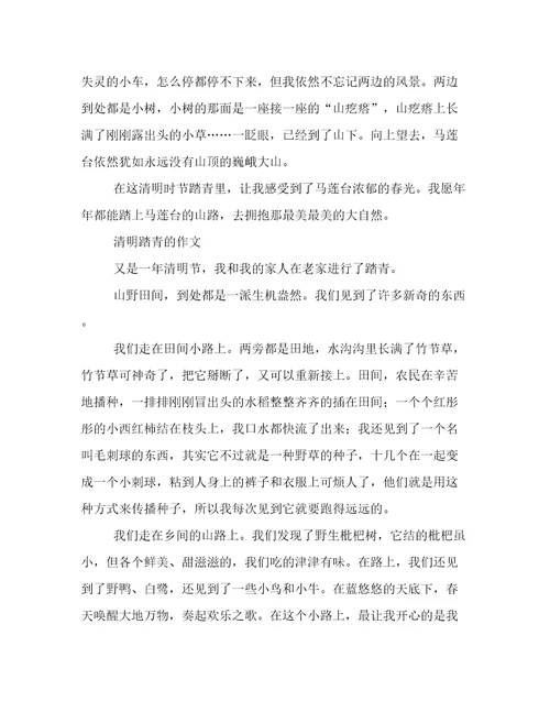 清明踏青的作文450字