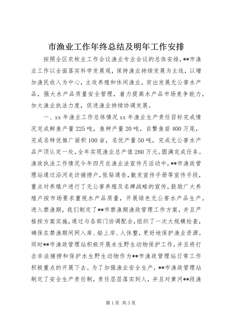 市渔业工作年终总结及明年工作安排 (4).docx