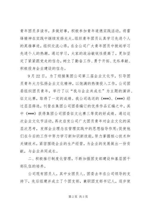 公司五四红旗团委申报材料 (2).docx