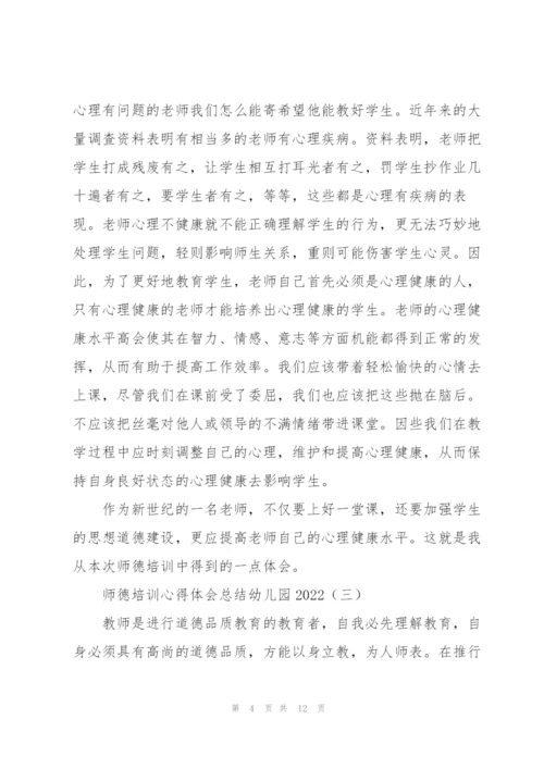 师德培训心得体会总结幼儿园2022.docx