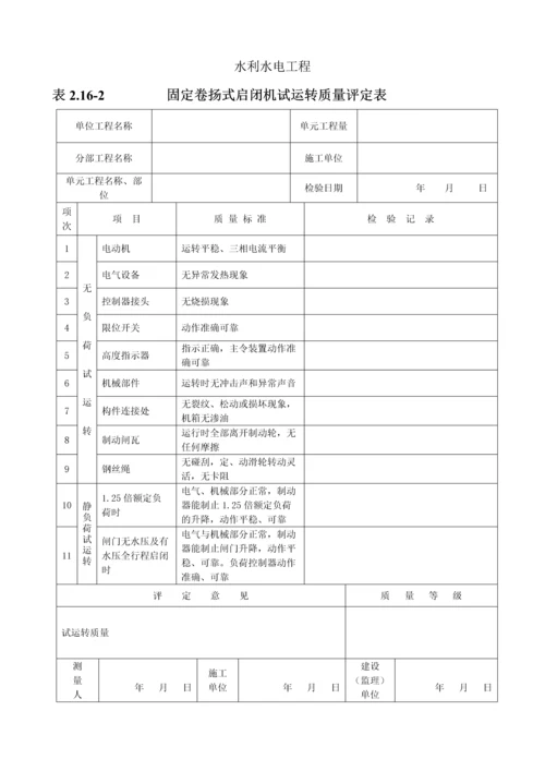 固定卷扬式启闭机安装单元工程质量评定表-doc.docx