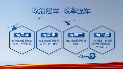 蓝色大气公安派出所学习教育动态PPT模板