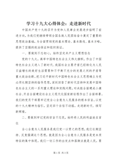 学习十九大心得体会：走进新时代.docx