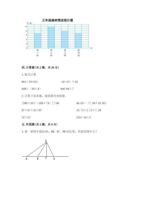 苏教版四年级上册数学期末测试卷含答案（新）.docx