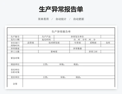 生产异常报告单