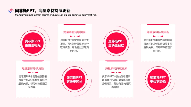 红色简约风并列关系4项PPT单页