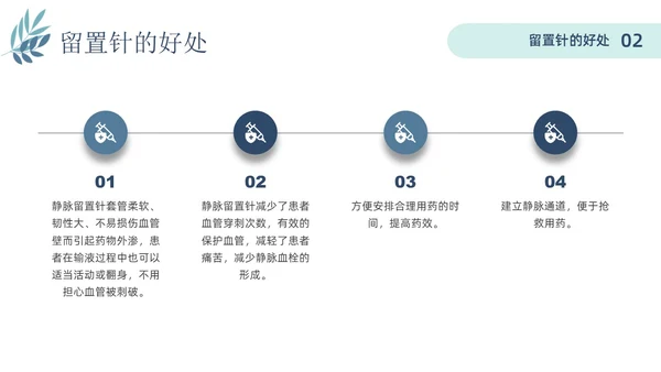静脉留置针的护理课件蓝色简约静脉留置针健康宣教PPT课件