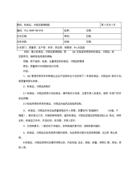 中药饮片厂Qc管理制度