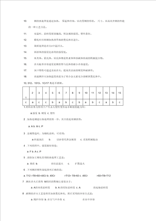 工程材料试题含复习资料