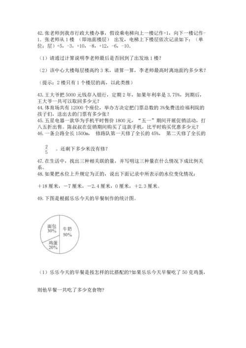 六年级小升初数学解决问题50道带答案（夺分金卷）.docx