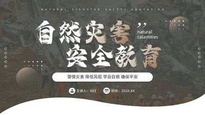 棕色简约风自然灾害安全教育PPT模板安全培训
