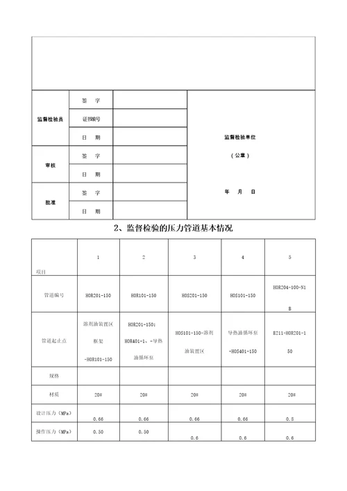 压力管道安装质量监督报告