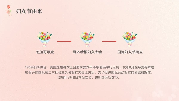 红色弥撒妇女节主题班会PPT课件