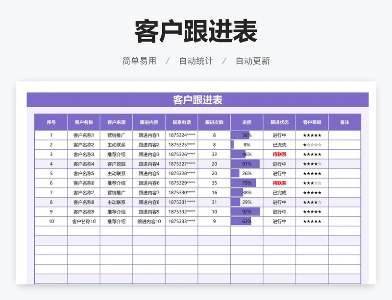 客户跟进表