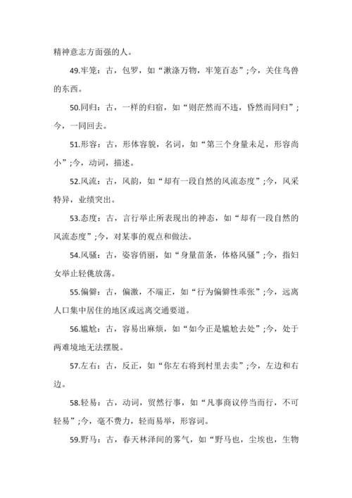 高中语文文言文中常考的古今异义词总结.docx