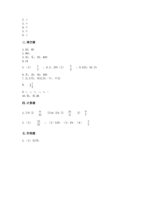 2022人教版六年级上册数学期末测试卷及参考答案【考试直接用】.docx