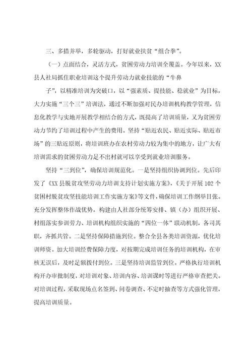 XX县20222023年就业扶贫工作总结