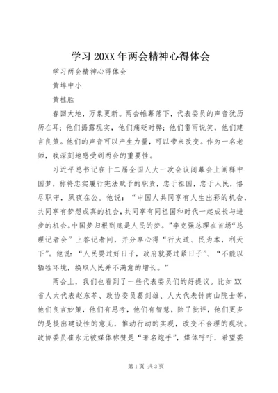 学习20XX年两会精神心得体会 (7).docx