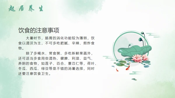大暑节气中国风水墨荷花背景通用PPT模板