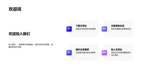 文学社招新详解PPT模板