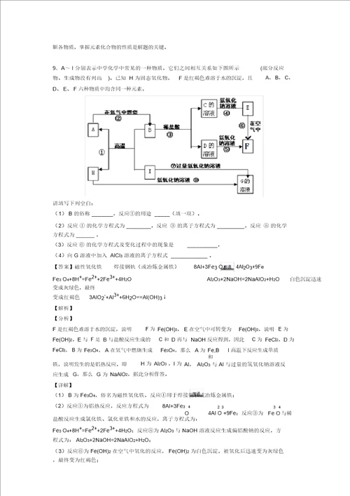 20202021高考化学知识点过关培优易错难题训练铁及其化合物及答案