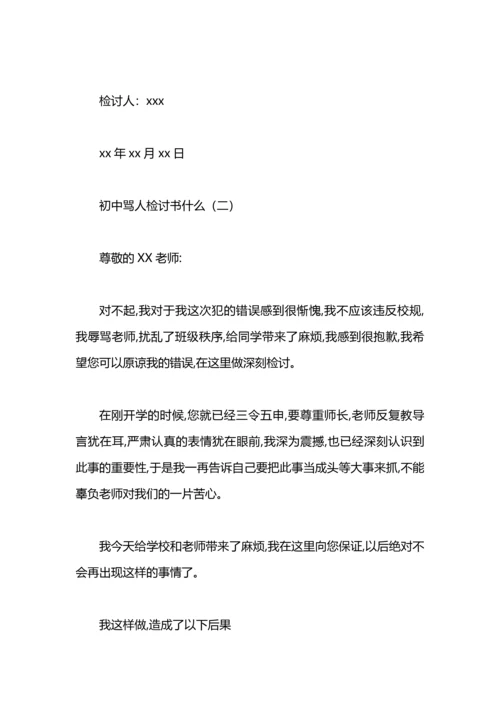 初中骂人检讨书什么写.docx