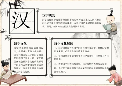汉字文化手抄报word模板