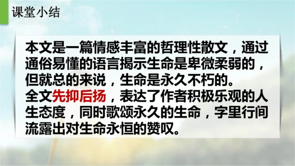 16 散文二篇  永久的生命 课件