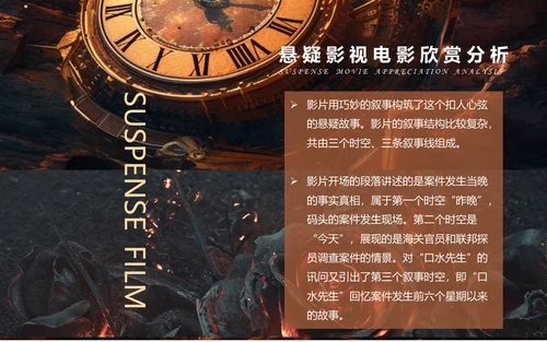 影视欣赏悬疑片悬疑电影通用PPT模板