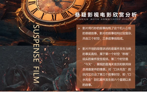 影视欣赏悬疑片悬疑电影通用PPT模板