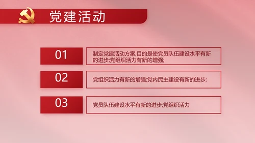 红色简约党政党支部年年终总结PPT党课