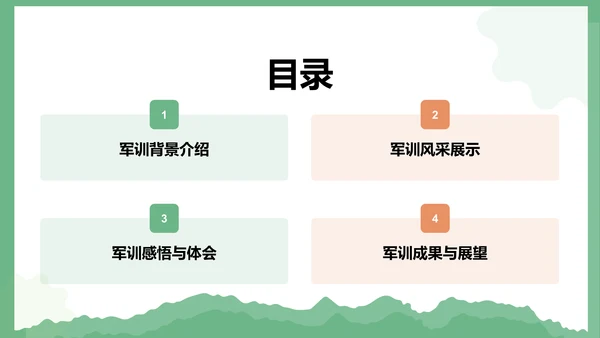 绿色商务风军训风采记录与展示PPT模板